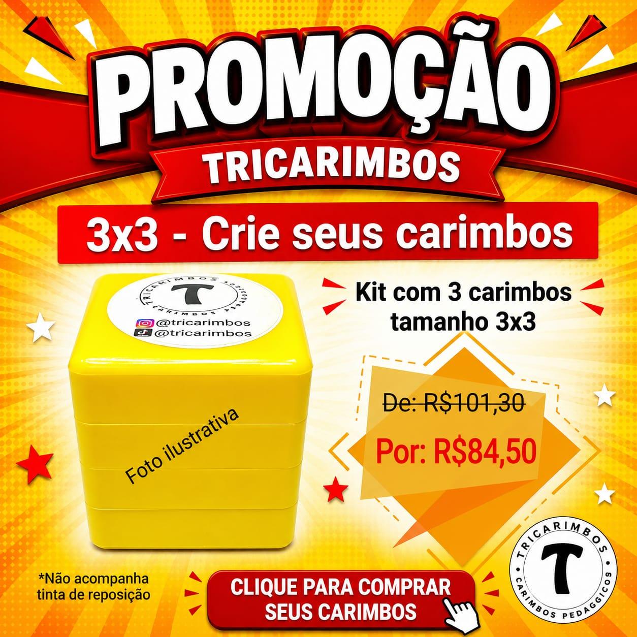 Promo 3x3 - Crie seus carimbos
